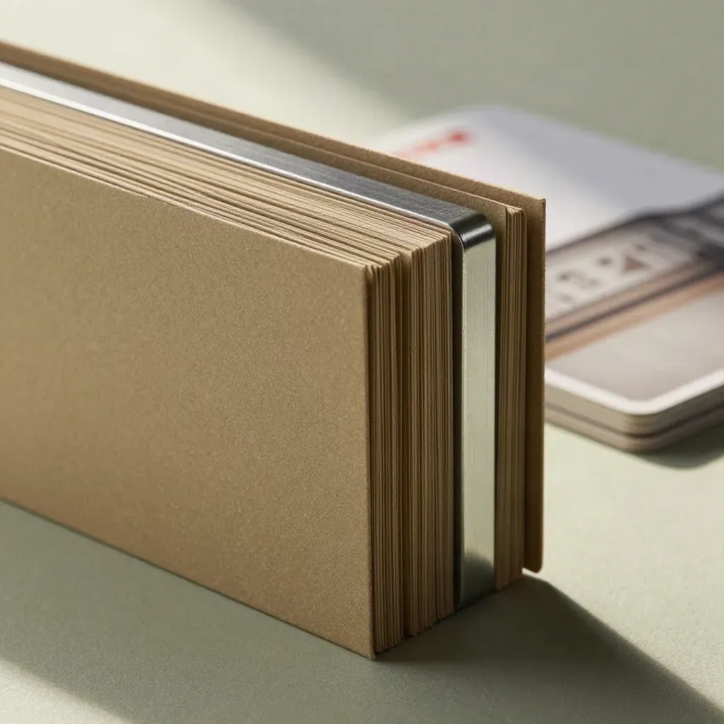 Macro of a khaki lead-engine bundle with a silver spine on plaster